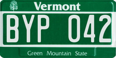 VT license plate BYP042
