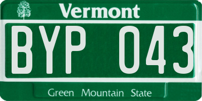 VT license plate BYP043