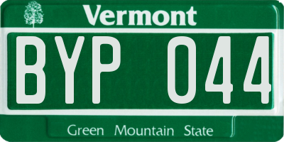 VT license plate BYP044