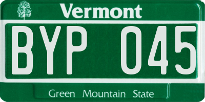 VT license plate BYP045