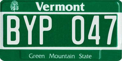 VT license plate BYP047