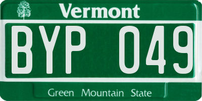 VT license plate BYP049