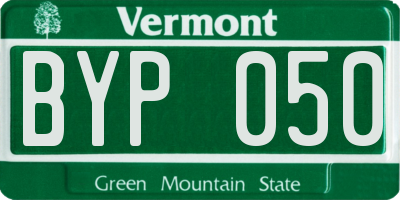 VT license plate BYP050