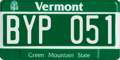 VT license plate BYP051
