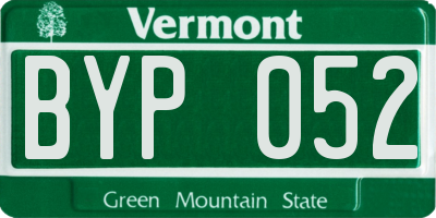 VT license plate BYP052