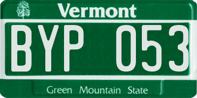 VT license plate BYP053
