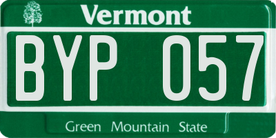 VT license plate BYP057