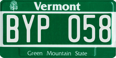 VT license plate BYP058
