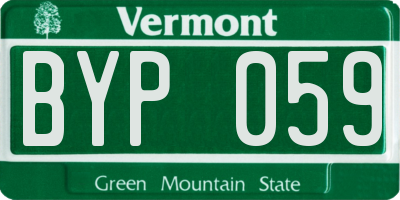 VT license plate BYP059