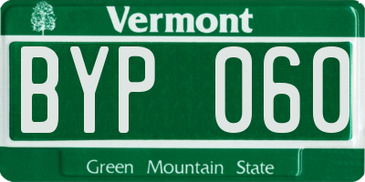 VT license plate BYP060