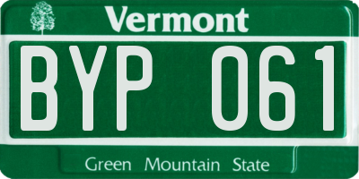 VT license plate BYP061