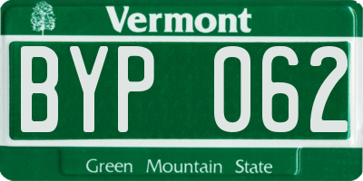 VT license plate BYP062