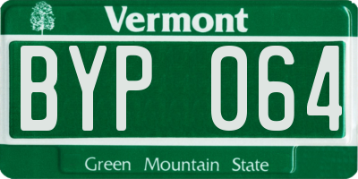 VT license plate BYP064