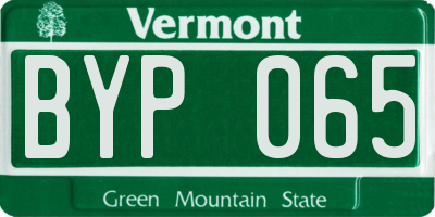 VT license plate BYP065