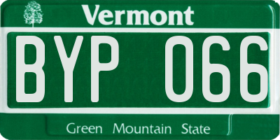 VT license plate BYP066