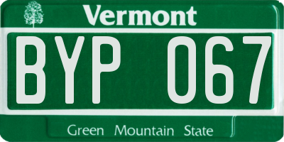 VT license plate BYP067