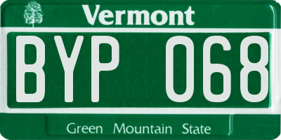 VT license plate BYP068