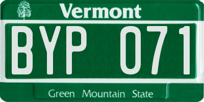 VT license plate BYP071