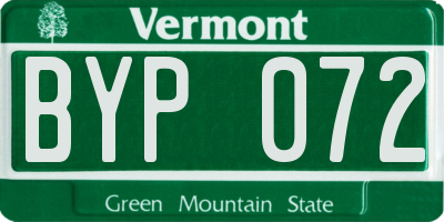 VT license plate BYP072