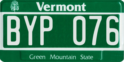 VT license plate BYP076