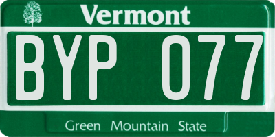 VT license plate BYP077