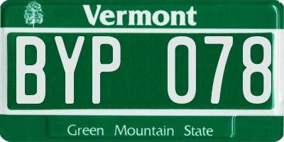 VT license plate BYP078