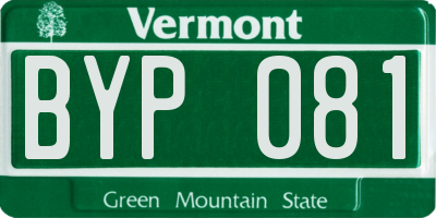 VT license plate BYP081
