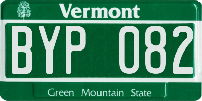VT license plate BYP082