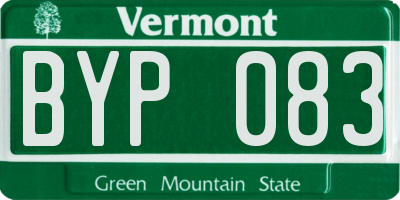 VT license plate BYP083