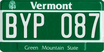 VT license plate BYP087