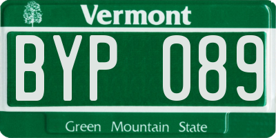 VT license plate BYP089