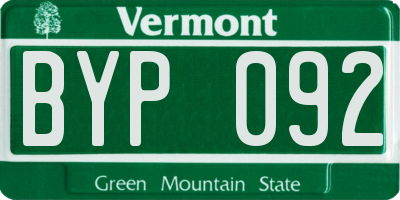 VT license plate BYP092