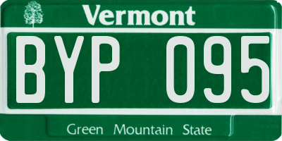VT license plate BYP095