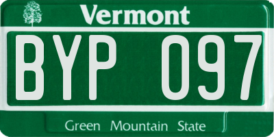 VT license plate BYP097