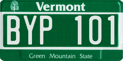 VT license plate BYP101