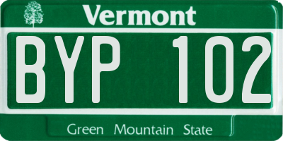 VT license plate BYP102