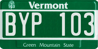 VT license plate BYP103