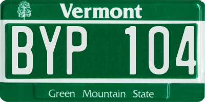 VT license plate BYP104