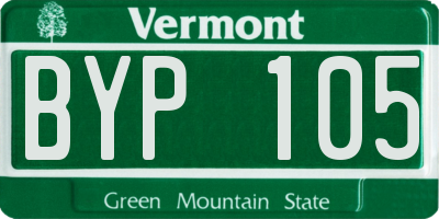 VT license plate BYP105
