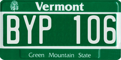 VT license plate BYP106