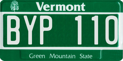 VT license plate BYP110
