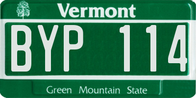 VT license plate BYP114