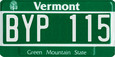 VT license plate BYP115