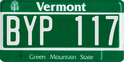 VT license plate BYP117