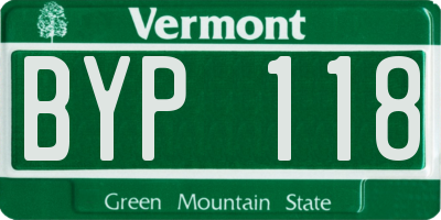 VT license plate BYP118