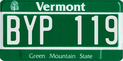 VT license plate BYP119