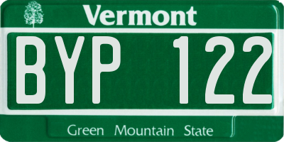 VT license plate BYP122