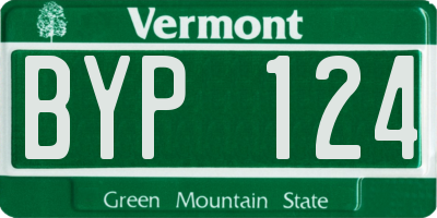 VT license plate BYP124