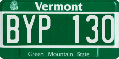 VT license plate BYP130