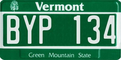 VT license plate BYP134